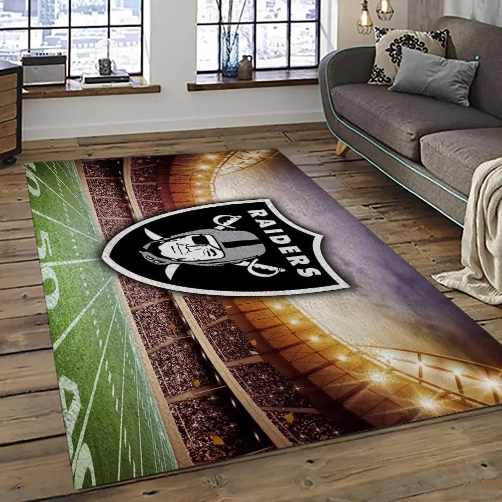 Nfl las vegas raiders football team logo sport carpet area rug home decor best gift for friends lvr66 Rectangle Rug