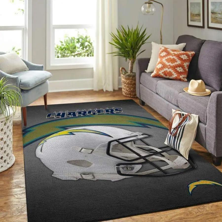 Nfl los angeles chargers area rugs football carpet rug living room 20021713 Rectangle Rug
