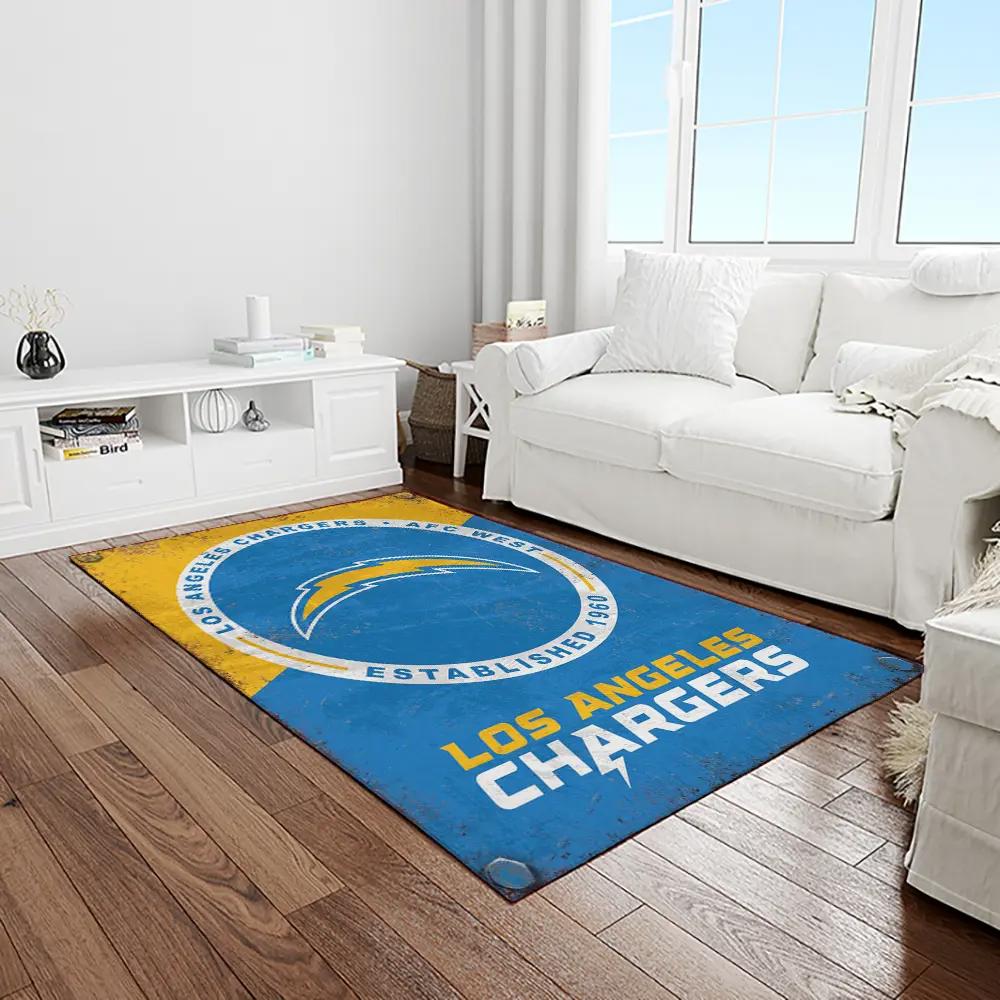 Nfl los angeles chargers football team logo rectangle area rug lac13 Rectangle Rug