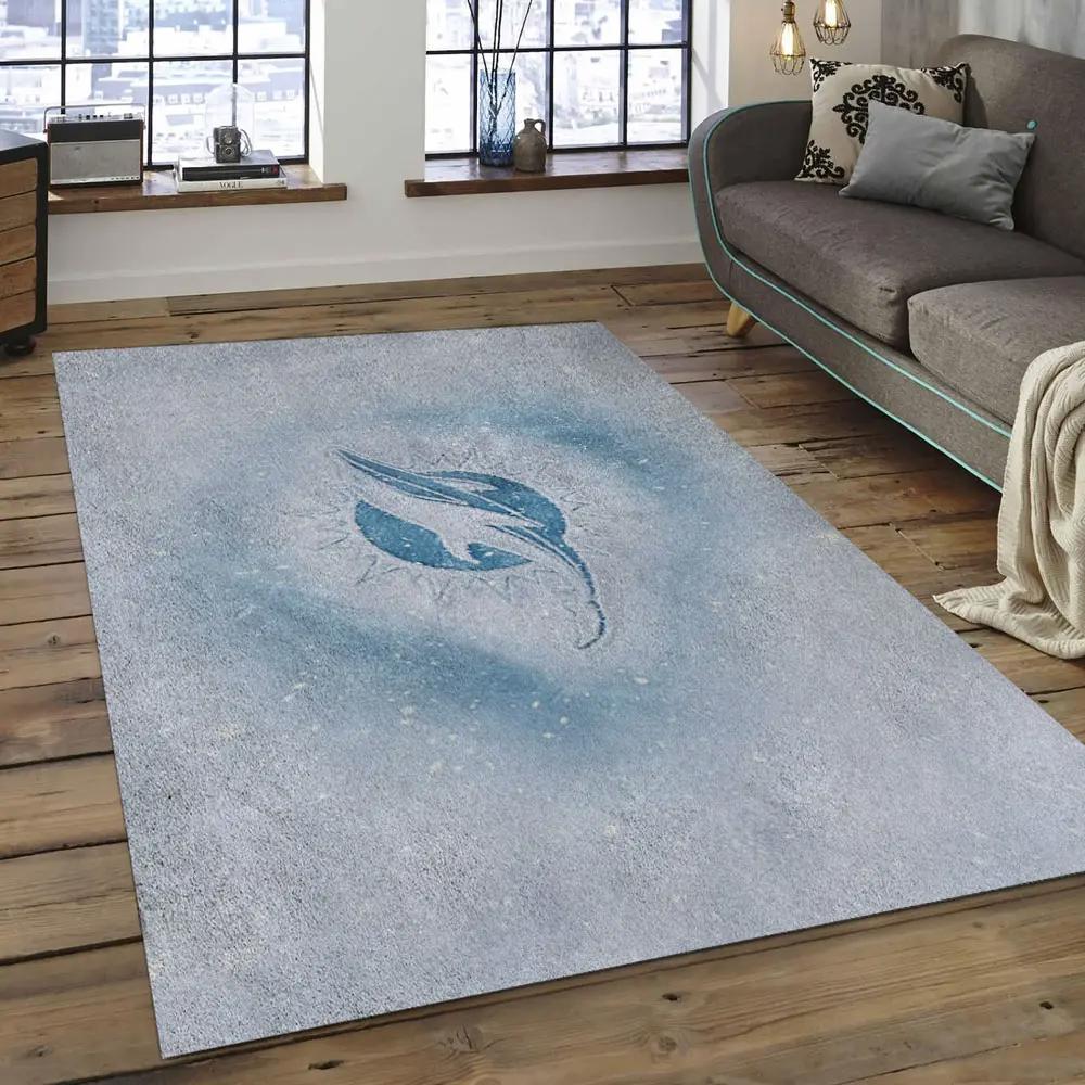 Nfl miami dolphins  football team logo rectangle area rug mmd24 Rectangle Rug