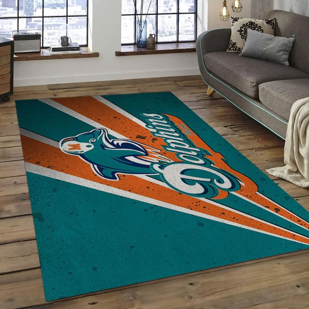 Nfl miami dolphins football team logo rectangle area rug mmd46 Rectangle Rug