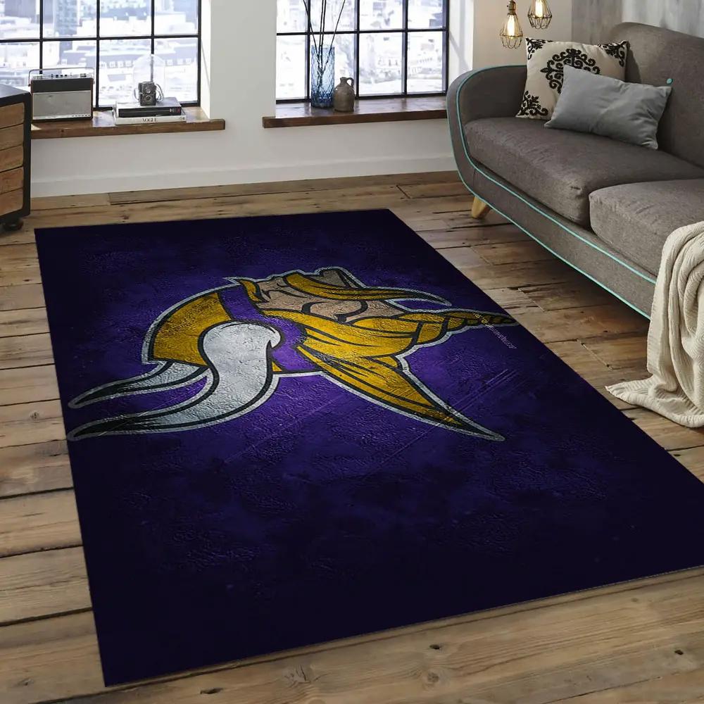 Nfl minnesota vikings football team logo rectangle area mv05 Rectangle Rug