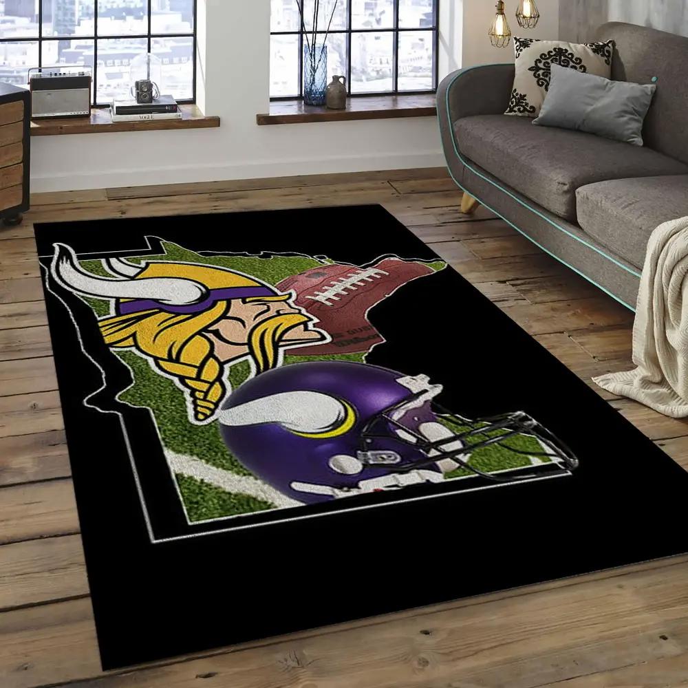Nfl minnesota vikings football team logo rectangle area mv50 Rectangle Rug