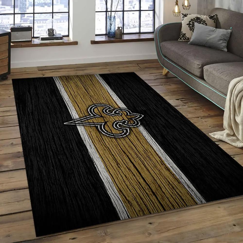 Nfl new orleans saints football team logo rectangle area rug nos08 Rectangle Rug