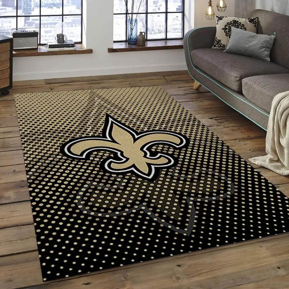 Nfl new orleans saints football team logo rectangle area rug nos18 Rectangle Rug
