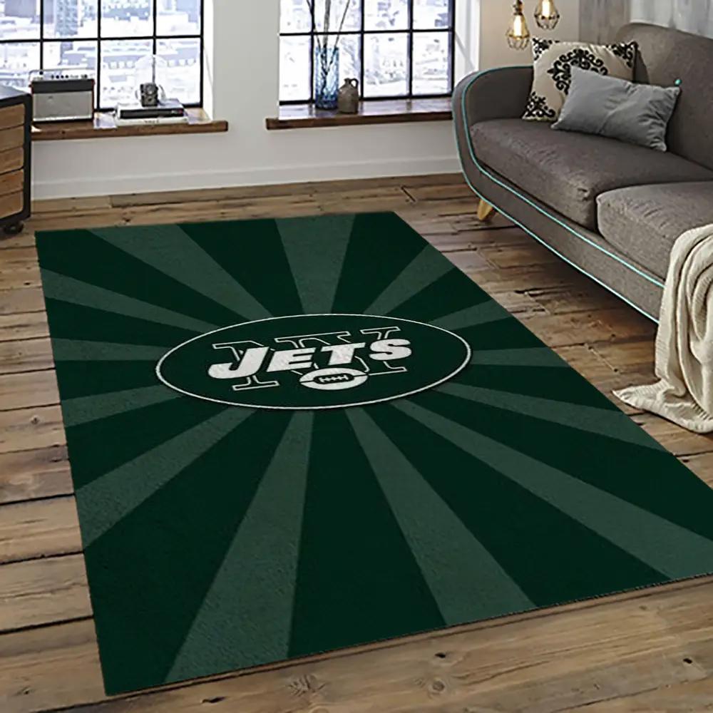Nfl new york jets football team logo sport carpet rectangle area rug for living room nyj11 Rectangle Rug