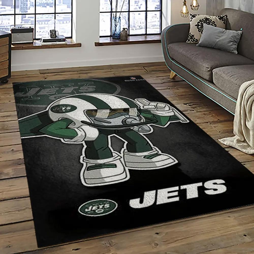 Nfl new york jets football team logo sport carpet rectangle area rug for living room nyj15 Rectangle Rug