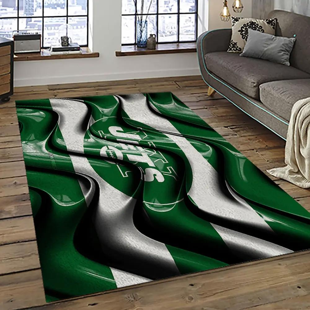 Nfl new york jets football team logo sport carpet rectangle area rug for living room nyj48 Rectangle Rug