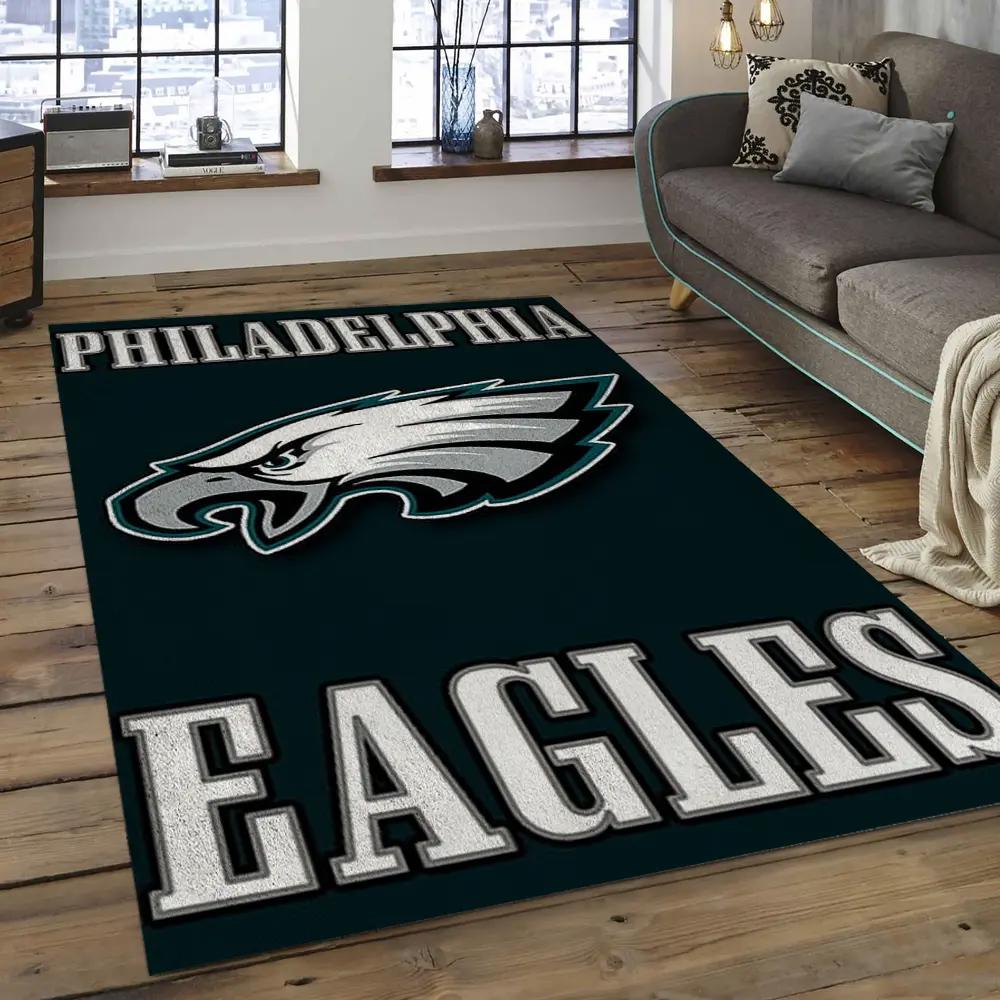 Nfl philadelphia eagles football team logo rectangle area rug pe01 Rectangle Rug