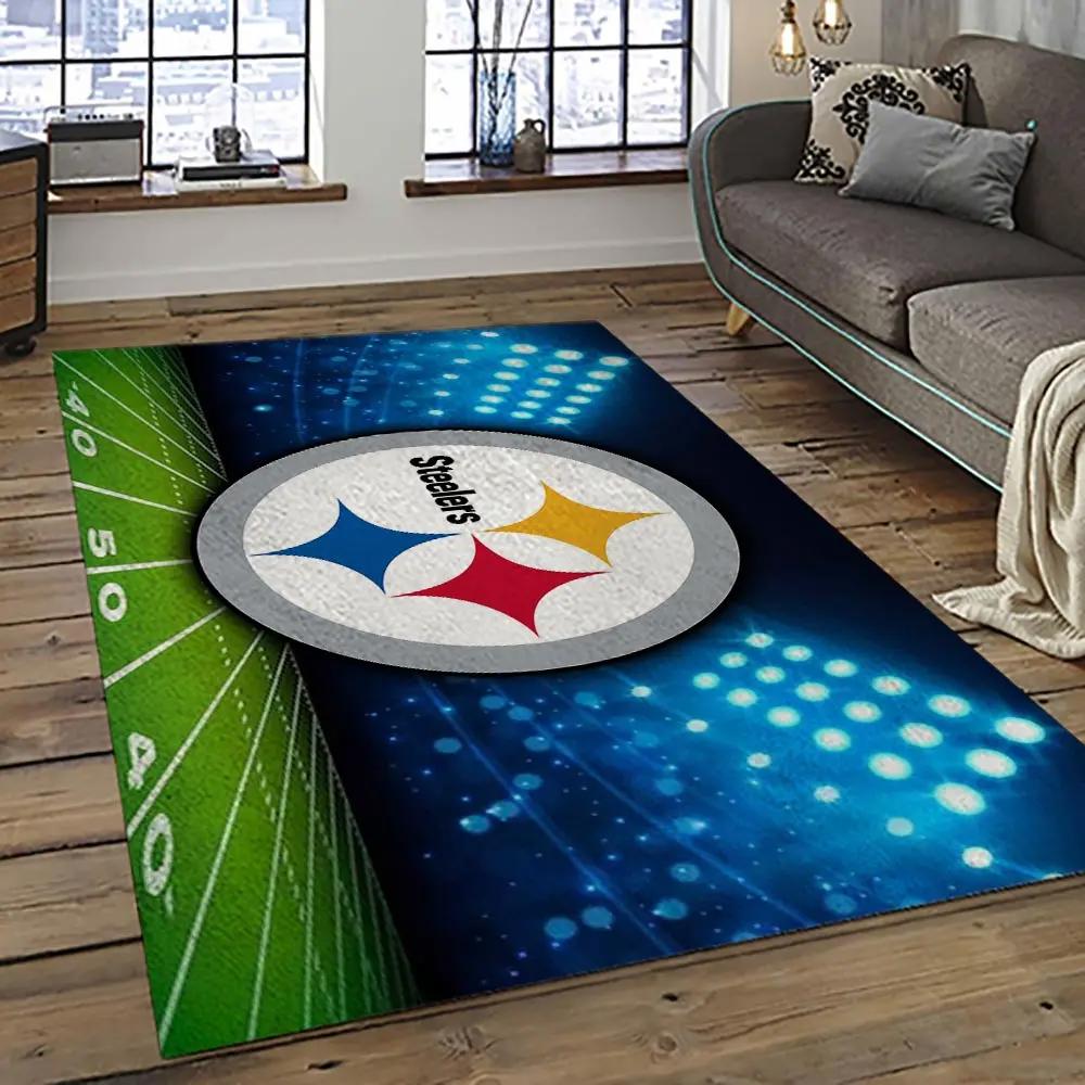 Nfl pittsburgh steelers football team logo sport carpet area rug home decor best gift for friends psf41 Rectangle Rug