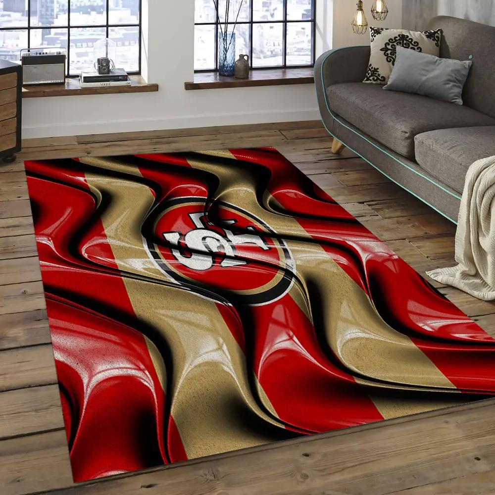 Nfl san francisco 49ers football team logo rectangle area sfs07 Rectangle Rug