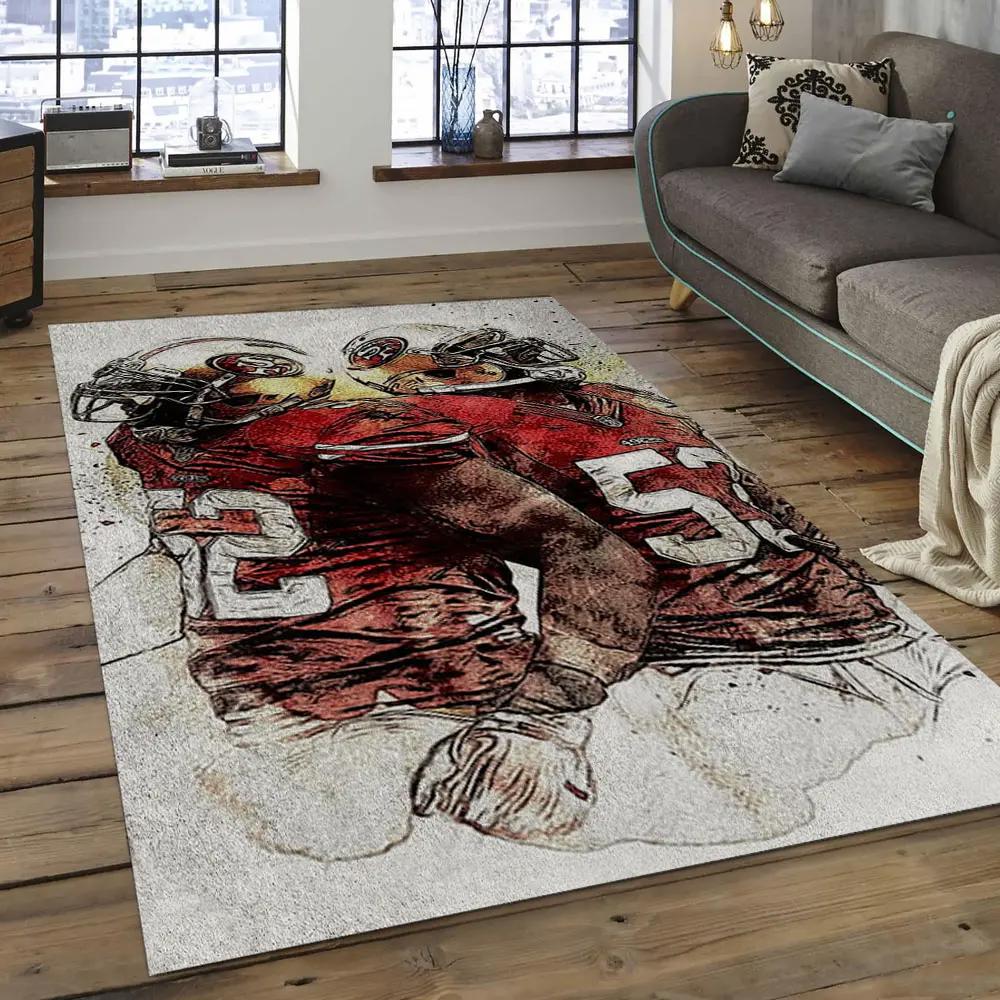 Nfl san francisco 49ers football team logo rectangle area sfs35 Rectangle Rug