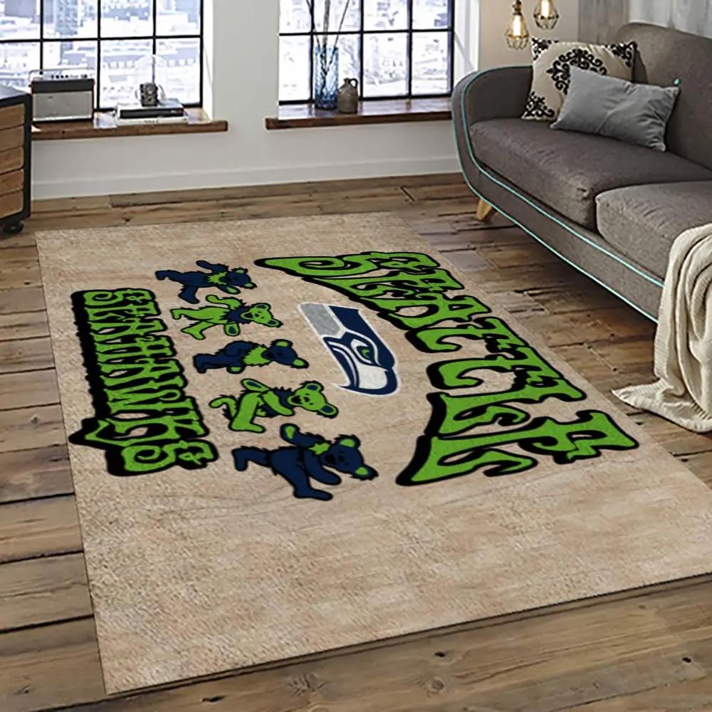 Nfl seattle seahawks football team logo sport carpet area rug home decor best gift for friends ss25 Rectangle Rug