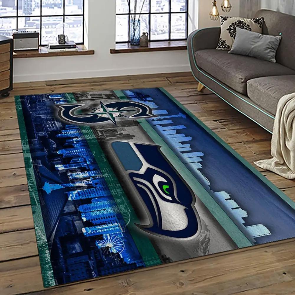 Nfl seattle seahawks football team logo sport carpet area rug home decor best gift for friends ss38 Rectangle Rug
