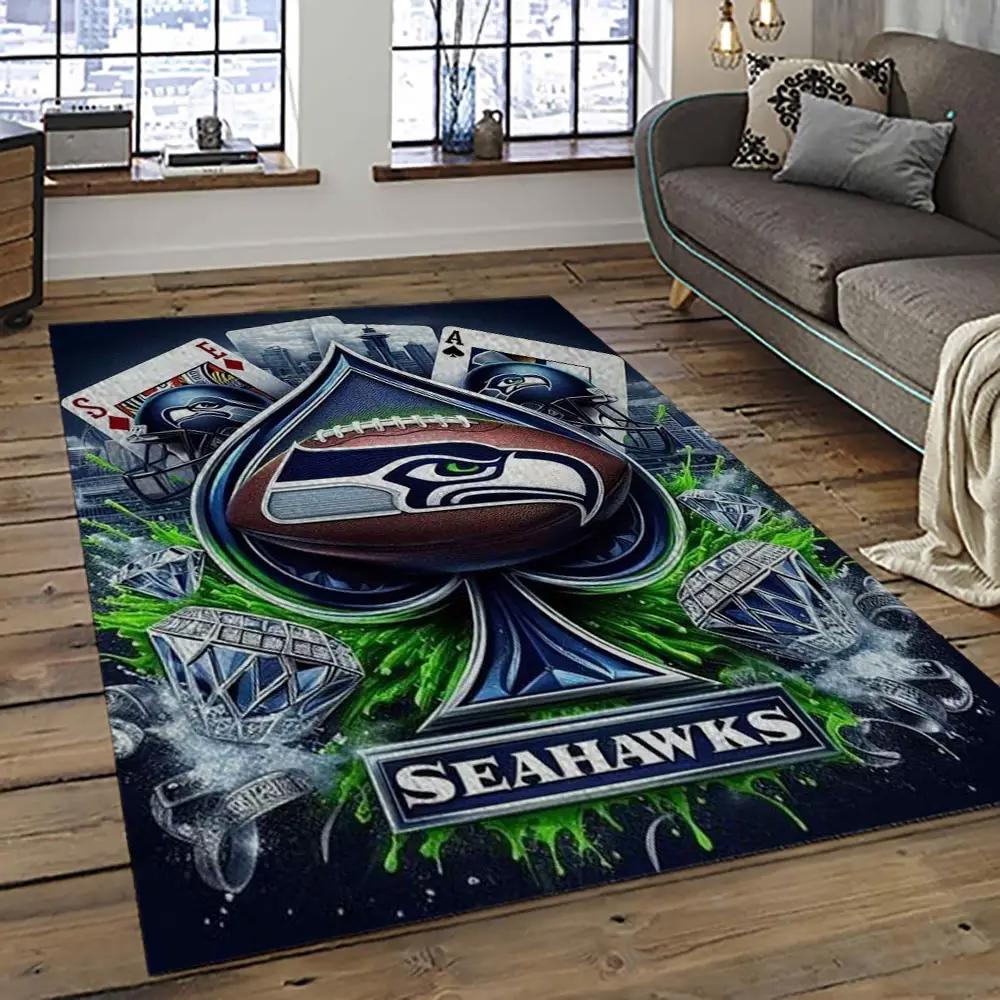 Nfl seattle seahawks football team logo sport carpet area rug home decor best gift for friends ss71 Rectangle Rug