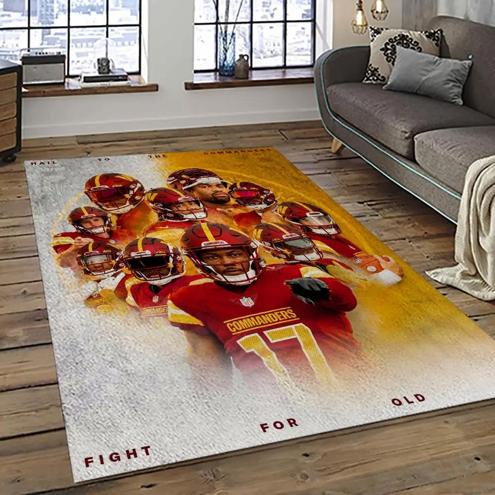 Nfl washington commanders football team logo sport carpet area rug home decor best gift for friends wscd5 Rectangle Rug