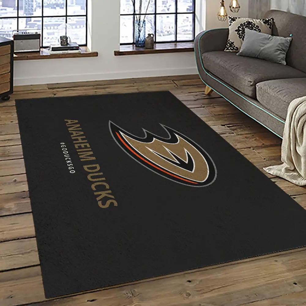 Nhl anaheim ducks ice hockey team logo sport carpet area rug home decor gift the ducks gift for fans gift for son ahd30 Rectangle Rug