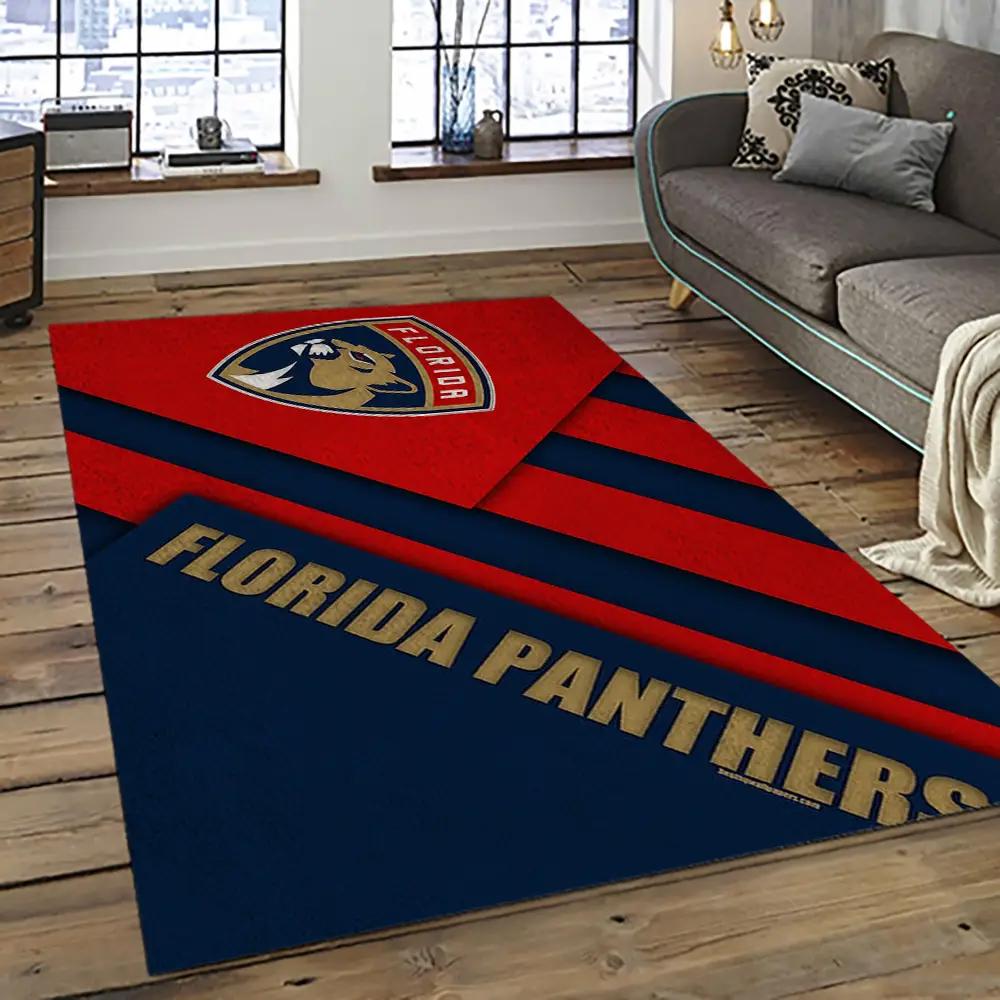 Nhl florida panthers hockey team logo sport carpet rectangle area rug for living room fp33 Rectangle Rug