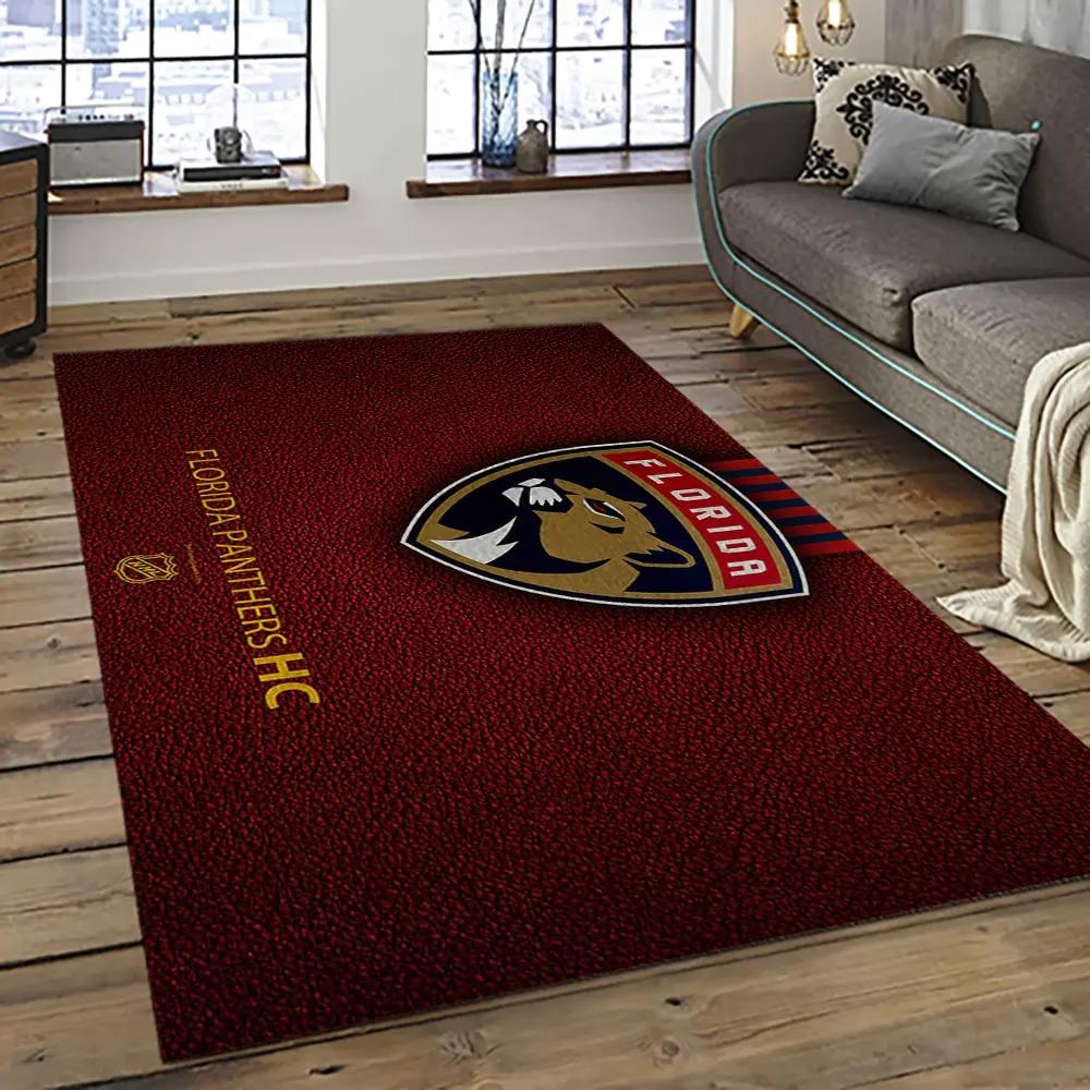 Nhl florida panthers hockey team logo sport carpet rectangle area rug for living room fp35 Rectangle Rug