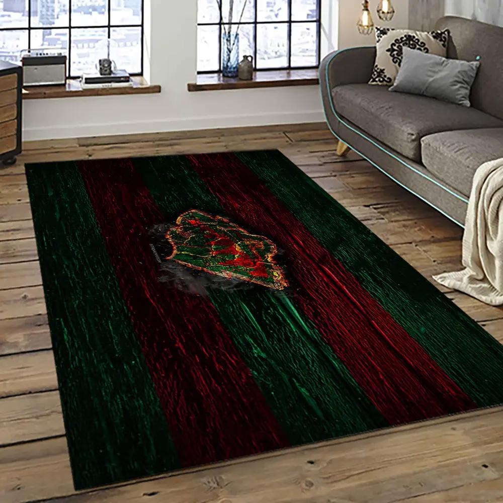 Nhl minnesota wild hockey team logo sport carpet rectangle area rug for living room mw45 Rectangle Rug