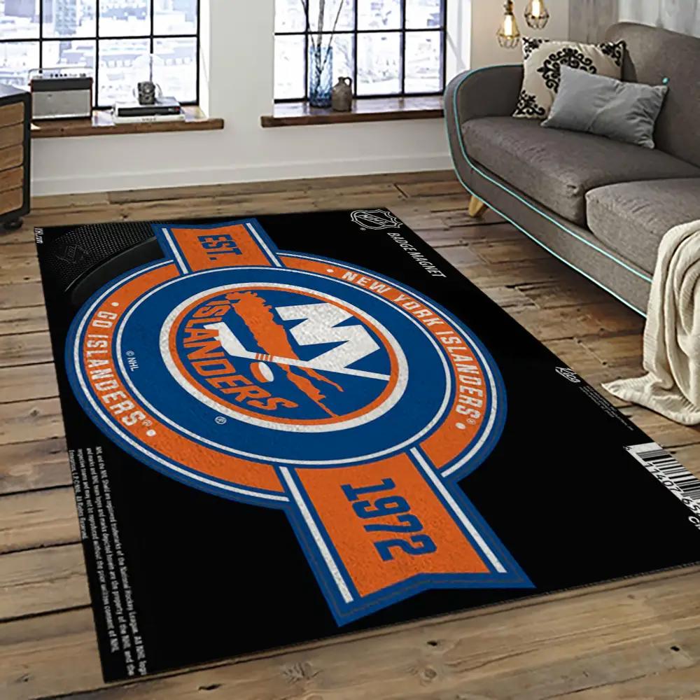 Nhl new york islanders hockey team logo sport carpet rectangle area rug for living room nyi18 Rectangle Rug