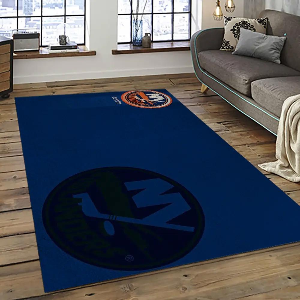 Nhl new york islanders hockey team logo sport carpet rectangle area rug for living room nyi53 Rectangle Rug