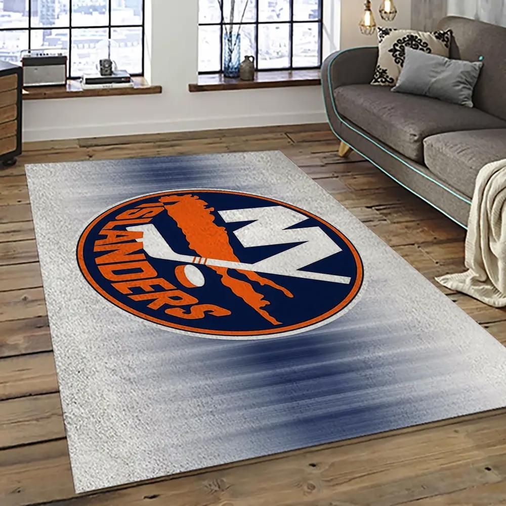 Nhl new york islanders hockey team logo sport carpet rectangle area rug for living room nyi57 Rectangle Rug