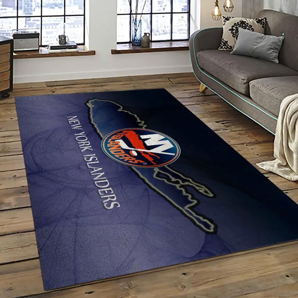 Nhl new york islanders hockey team logo sport carpet rectangle area rug for living room nyi73 Rectangle Rug