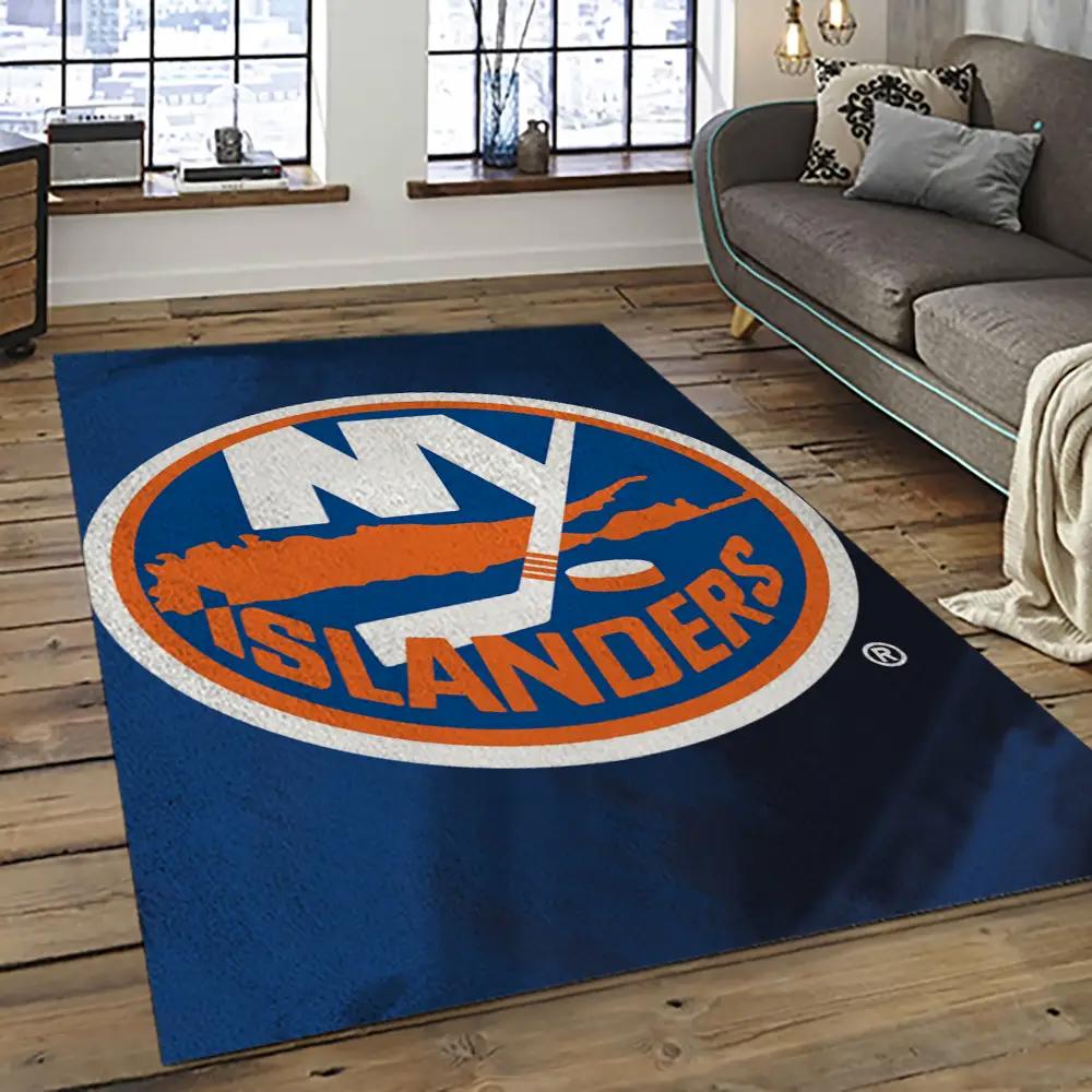 Nhl new york islanders hockey team logo sport carpet rectangle area rug for living room nyi80 Rectangle Rug
