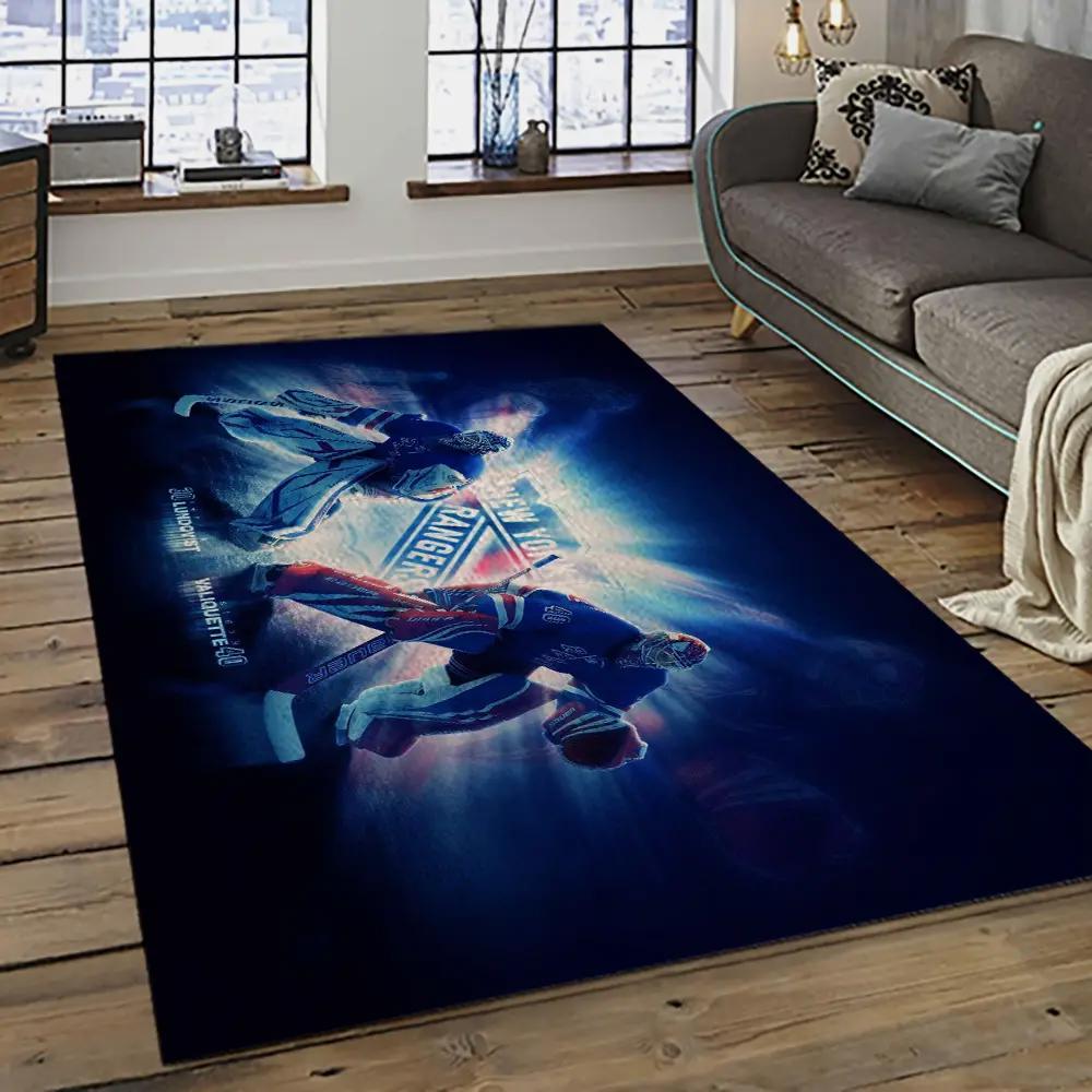 Nhl new york rangers hockey team logo sport carpet rectangle area rug for living room nyr30 Rectangle Rug
