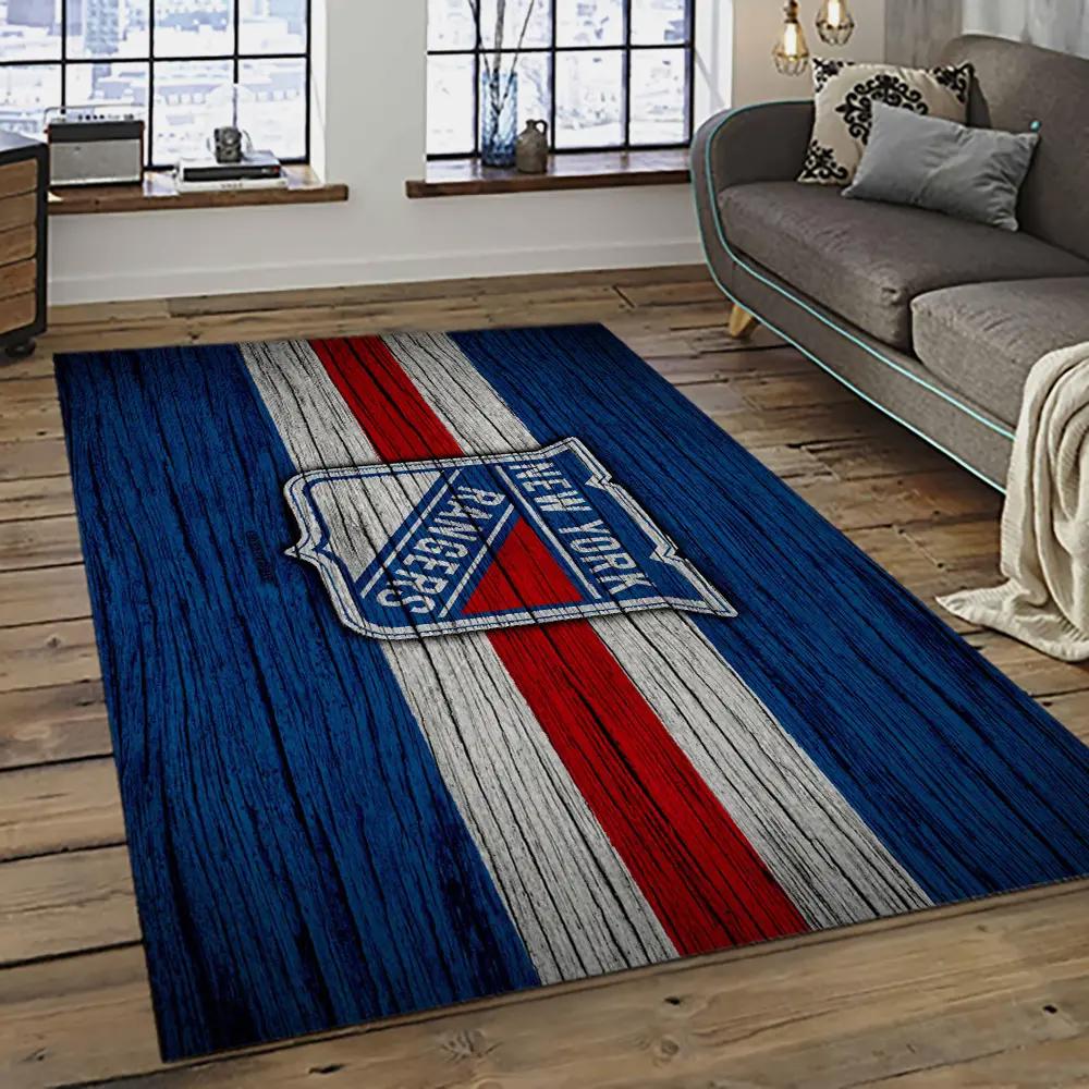 Nhl new york rangers hockey team logo sport carpet rectangle area rug for living room nyr41 Rectangle Rug