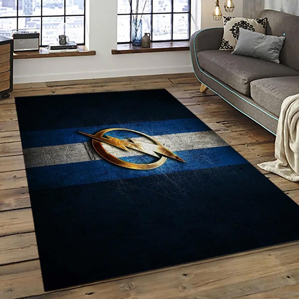 Nhl tampa bay lightning hockey team logo sport carpet rectangle area rug for living room tbl62 Rectangle Rug