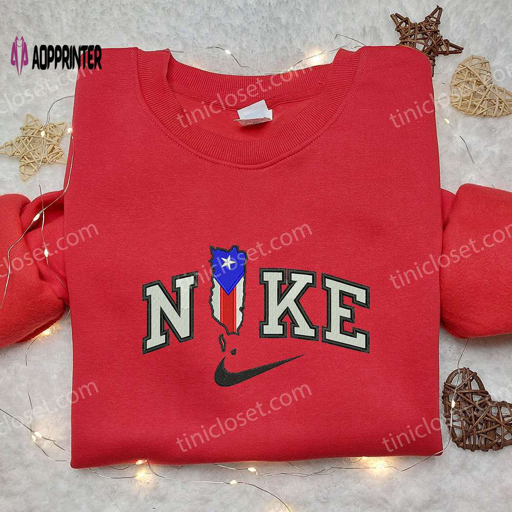 Nike embroidered puerto rican flag shirt – national pride inspired Embroidered Shirt