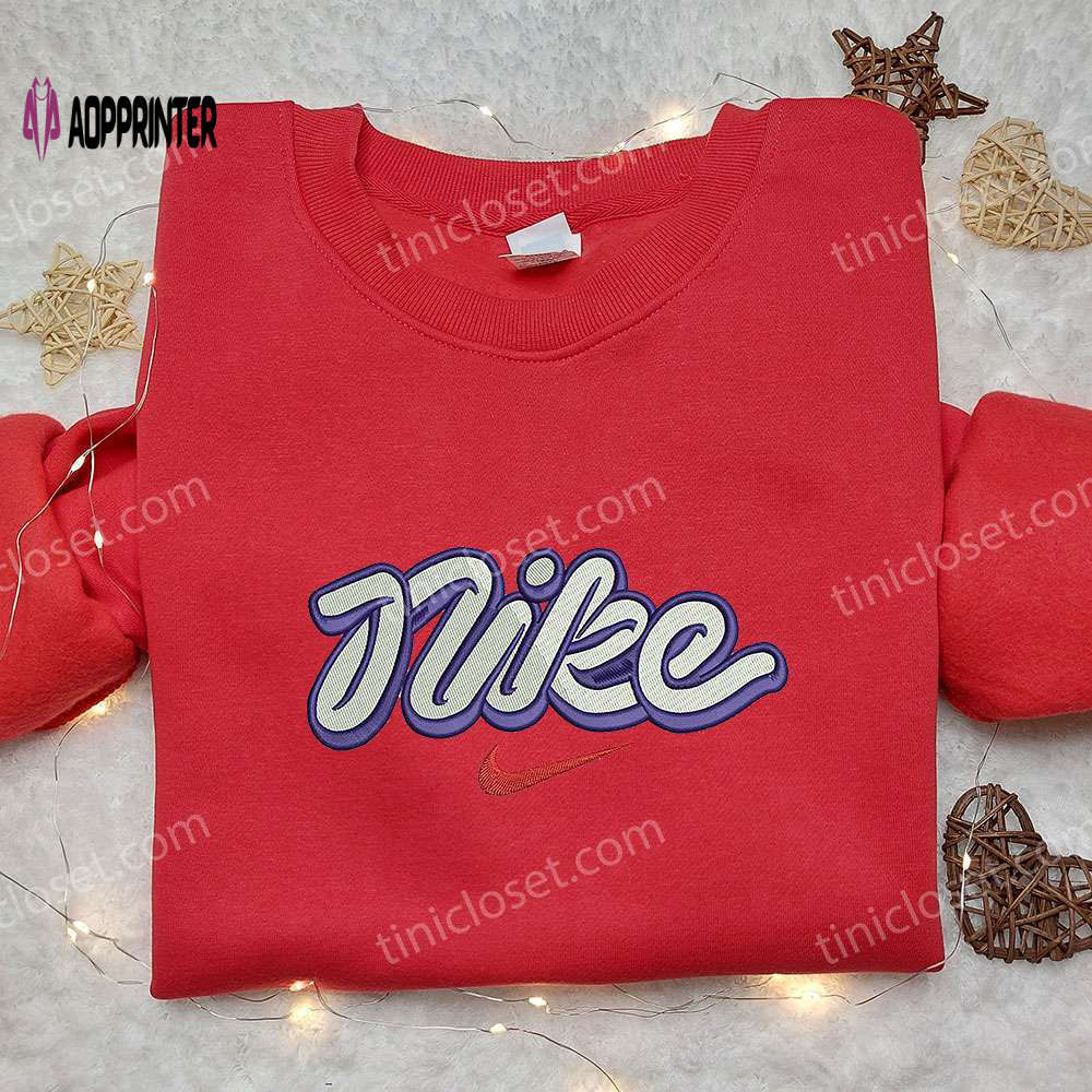 Nike inspired embroidered sweatshirt: cool shirt perfect family gift Embroidered Shirt
