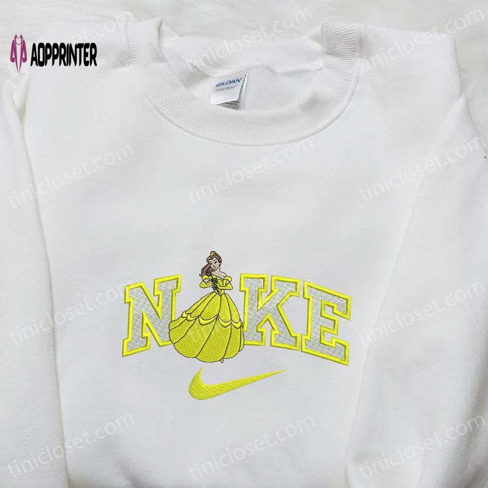 Nike x belle princess beauty and the beast embroidered hoodie – disney sweatshirt nike inspired shirt Embroidered Shirt