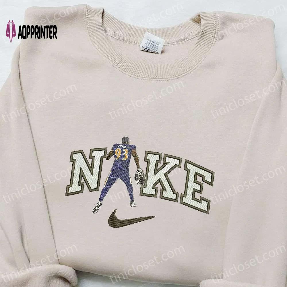 Nike x calais campbell embroidered sweatshirt nfl sport shirt best family gift ideas Embroidered Shirt