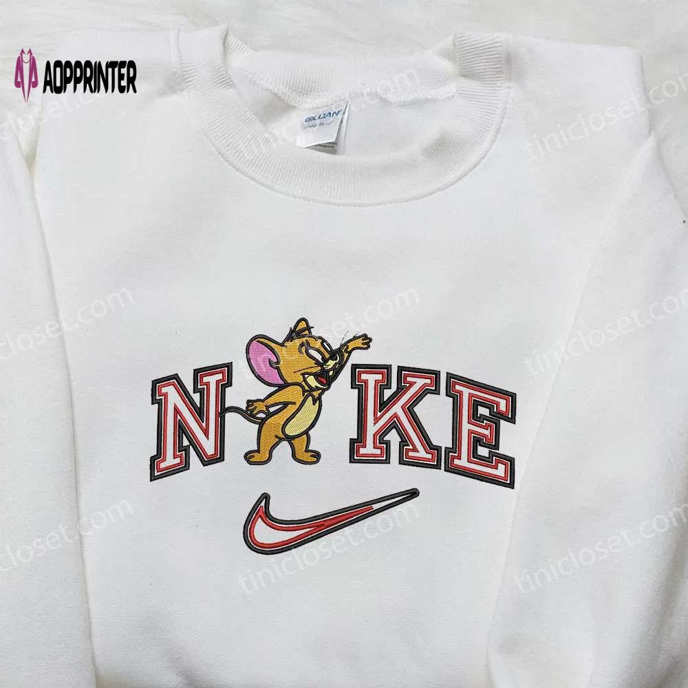 Nike x jerry embroidered shirt – cartoon & nike inspired design Embroidered Shirt