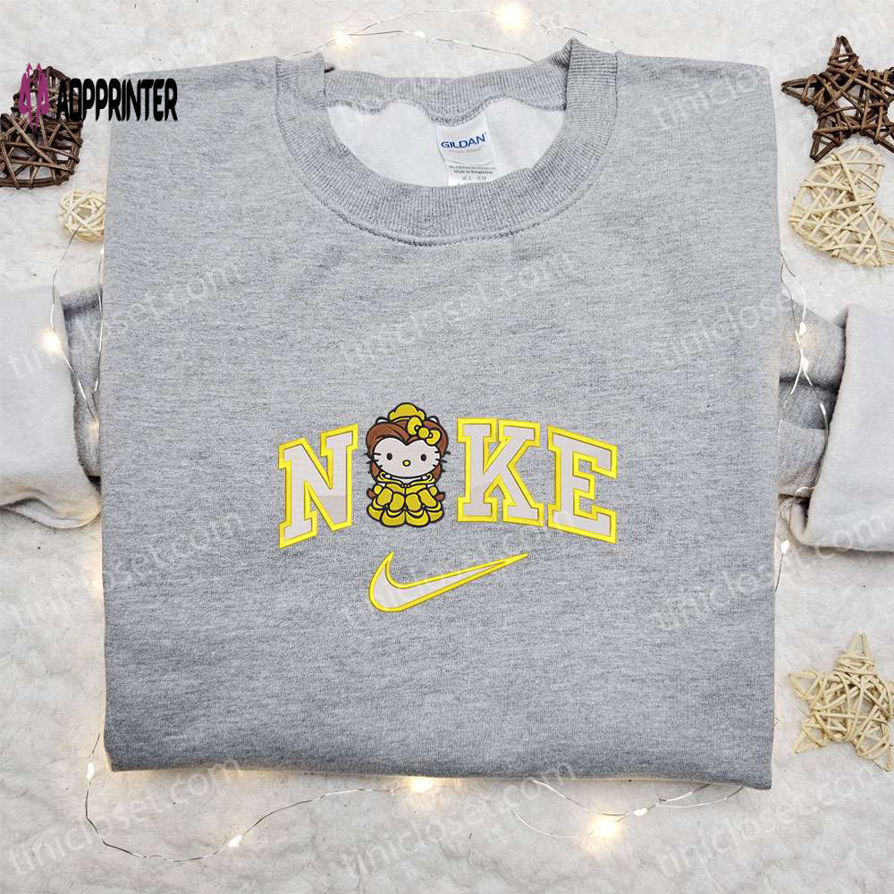 Nike x kitty belle & hello kitty disney embroidered shirts: inspired nike designs stylish & cute! Embroidered Shirt