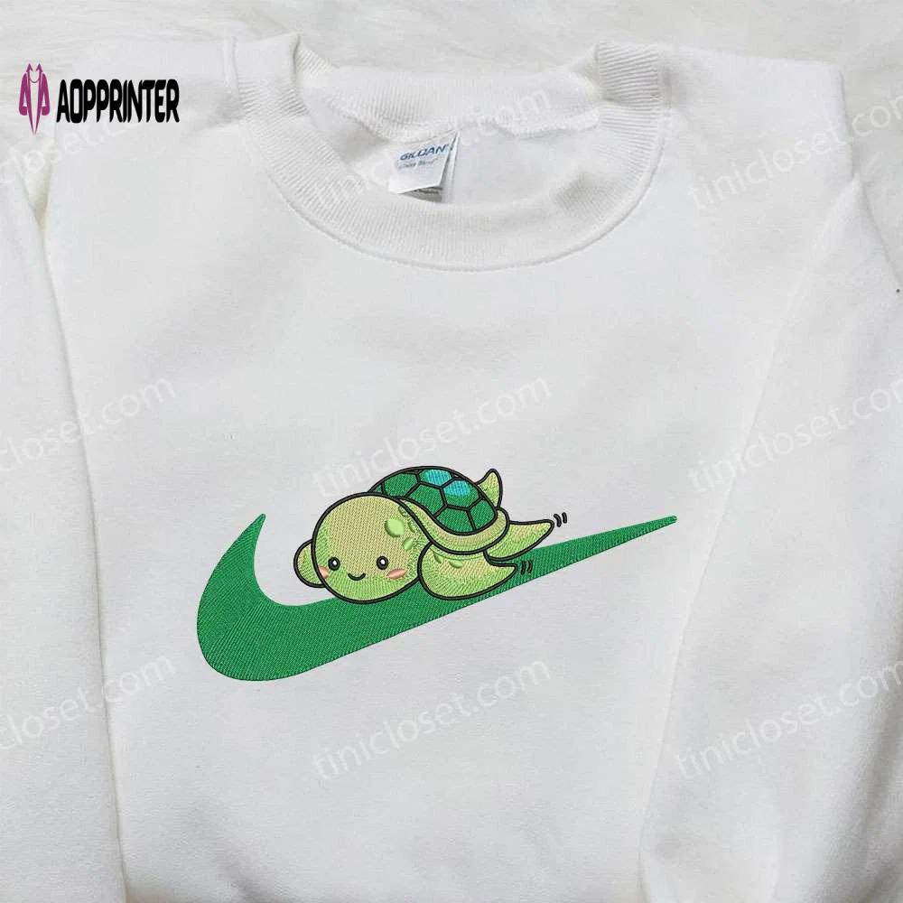 Nike x little turtles embroidered shirt: animal-inspired nike inspired design Embroidered Shirt