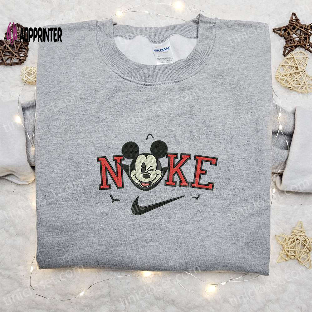 Nike x mickey dracula embroidered shirt – disney halloween inspired Embroidered Shirt