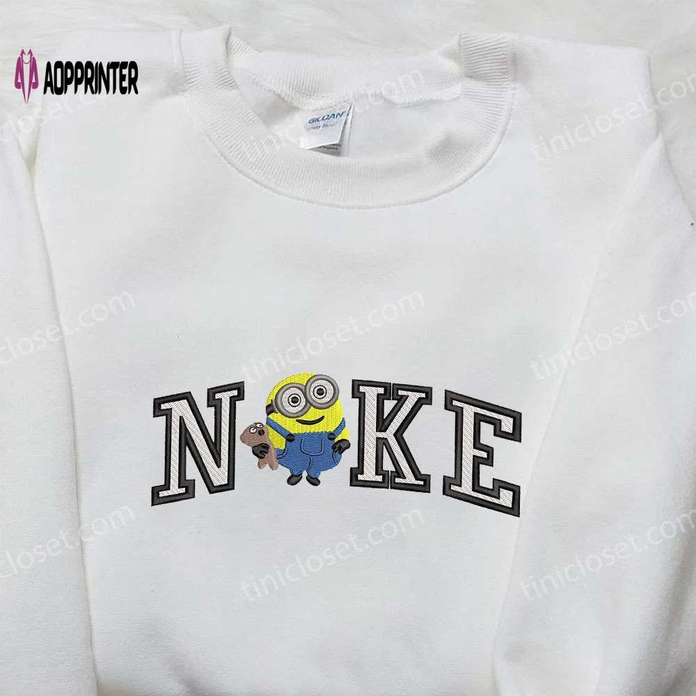 Nike x minion bob hoodie with teddy bear embroidery: cartoon inspired sweatshirt & t-shirt Embroidered Shirt