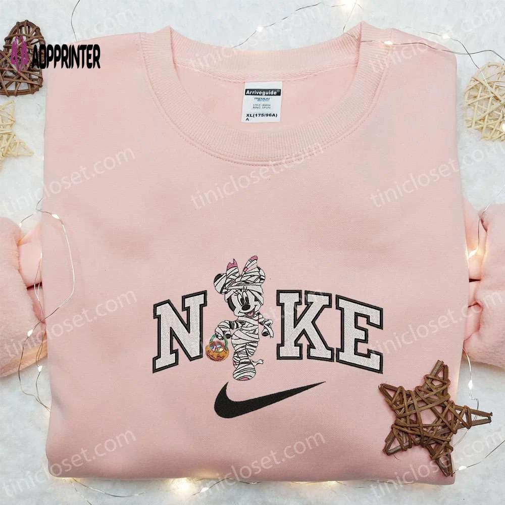 Nike x minnie mouse mummy embroidered sweatshirt – horror halloween disney shirt best gift ideas Embroidered Shirt