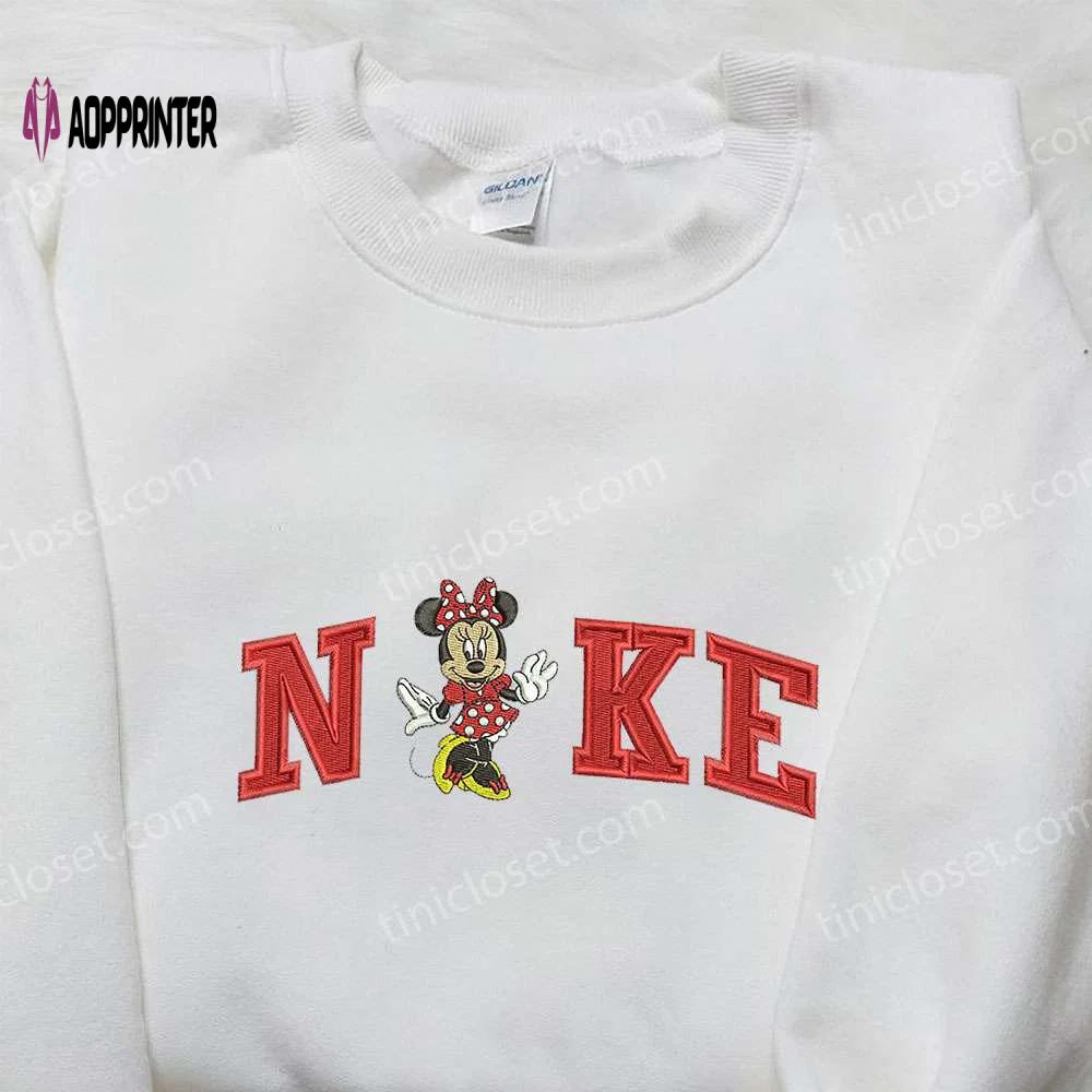 Nike x minnie & walt disney embroidered shirt: inspired design for a stylish look Embroidered Shirt