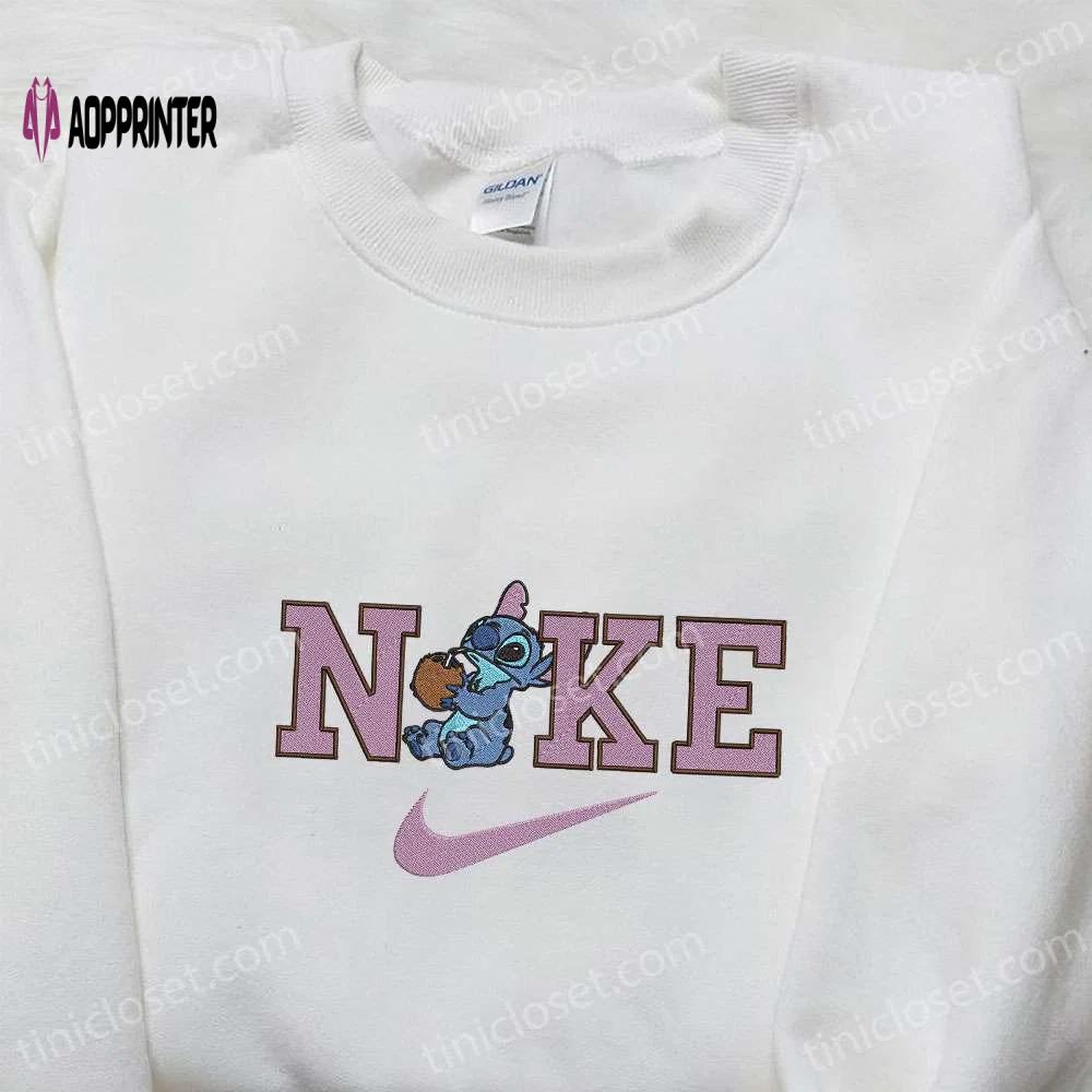 Nike x stitch coconut embroidered sweatshirt – lilo & stitch hoodie nike inspired t-shirt Embroidered Shirt
