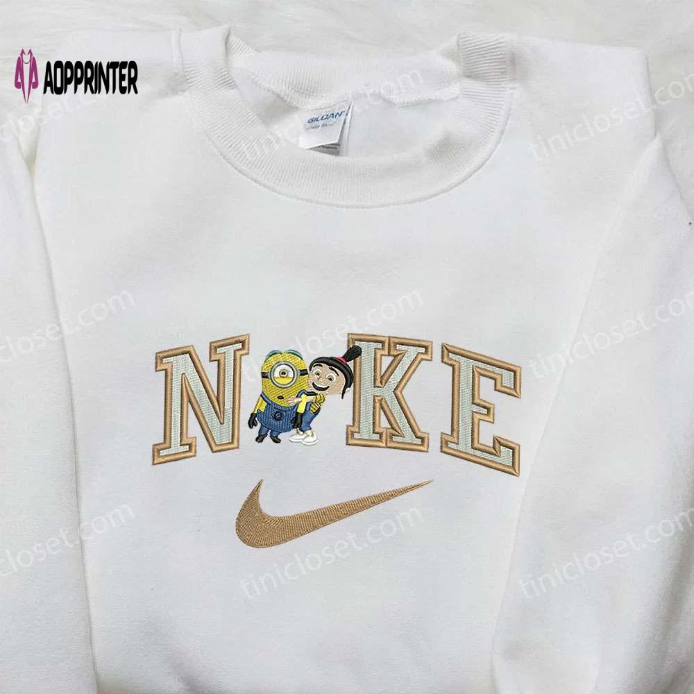 Nike x stuart minion & agnes hoodie embroidered sweatshirt & t-shirt: cartoon style & fun minion designs Embroidered Shirt