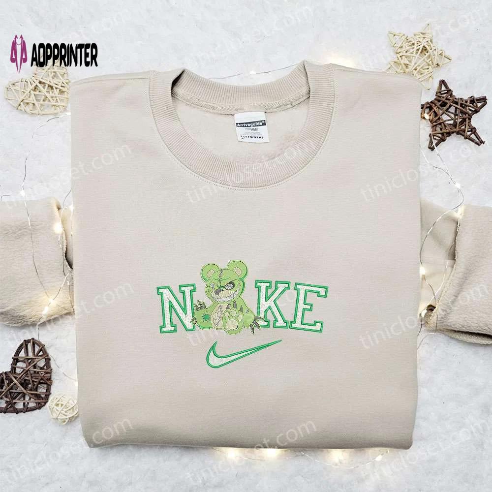 Nike x zombie bear embroidered sweatshirt – cool halloween hoodie & t-shirt Embroidered Shirt