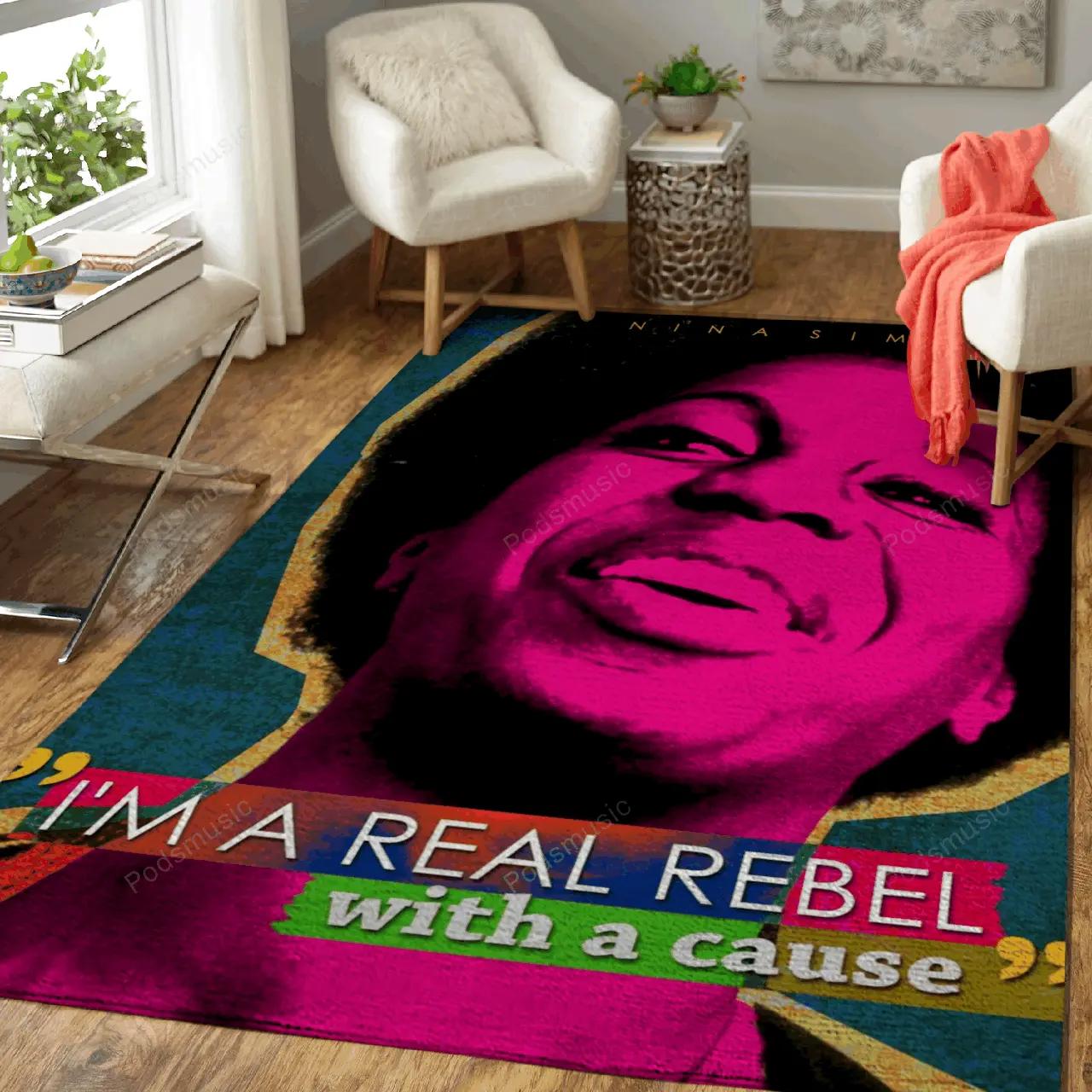 Nina simone quote music art for fans area rug living room carpet rug regtangle carpet floor decor home decor Rectangle Rug