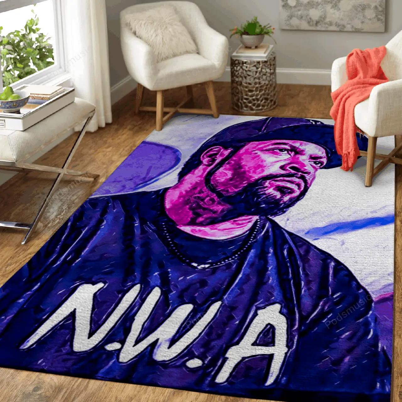 Nwa music art for fans area rug living room carpet rug regtangle carpet floor decor home decor Rectangle Rug