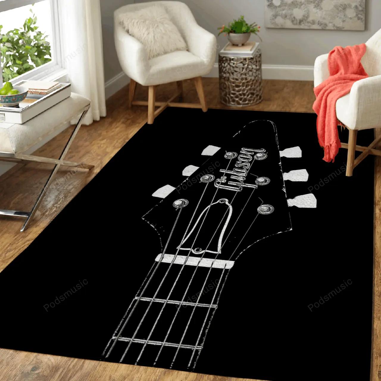 Old gibson flying v guitars music art for fans area rug living room carpet rug regtangle carpet floor decor home decor Rectangle Rug