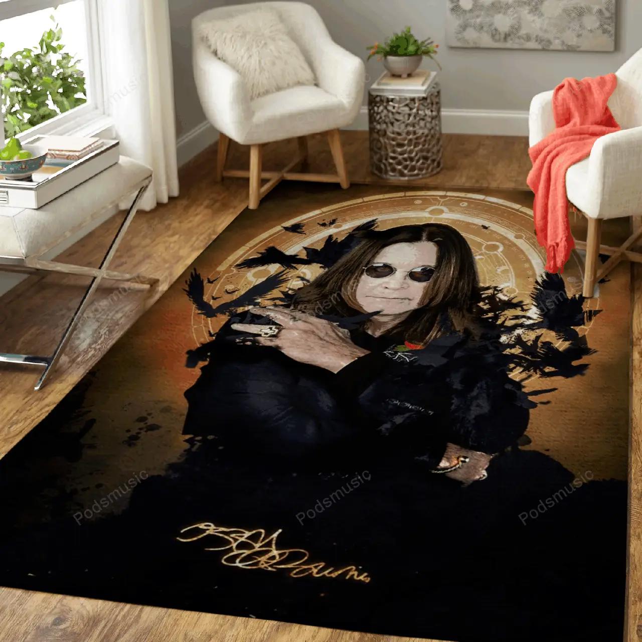 Ozzy music art for fans area rug living room carpet rug regtangle carpet floor decor home decor Rectangle Rug
